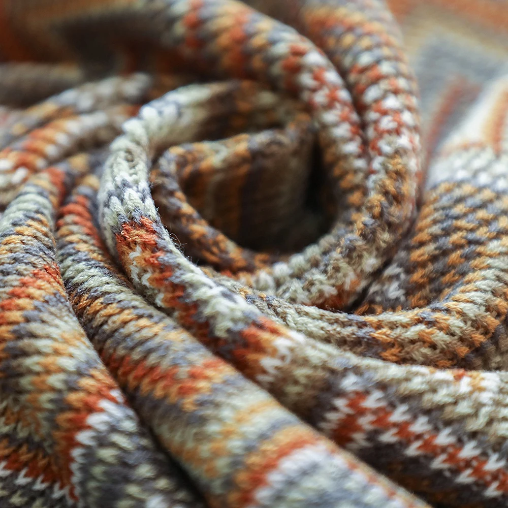 Enipate Новое богемное трикотажное одеяло акриловая ткань в полоску мягкая и теплая