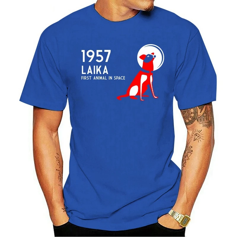 В Советском Союзе Лайка пространство собака 1957 бронзовые In Space футболка стильные