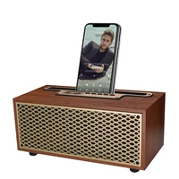 vintage wood grain bluetooth speaker tws wireless home subwoofer outdoor portable mini gift stereo mobile phone stand speaker