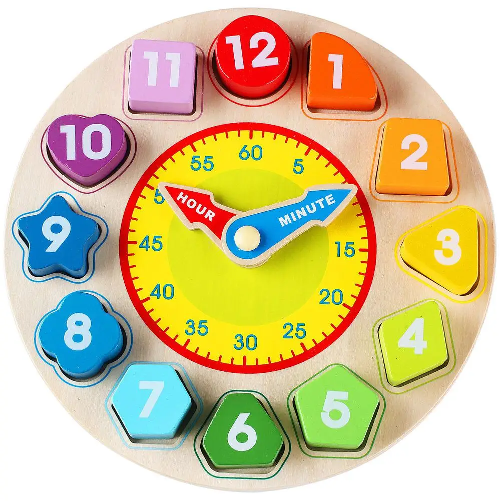 

Montessori Toys Wooden Digital Shape Matching Toy Digital Clock Sorting Clock Educational Toy For Kids