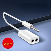 3 5mm stereo splitter audio male to earphone headset microphone adapter white high quality dropshipping