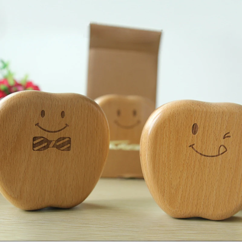 

Toothroom Apple Emoticons Drop Teeth Baby's Personality Souvenir Wood Beech