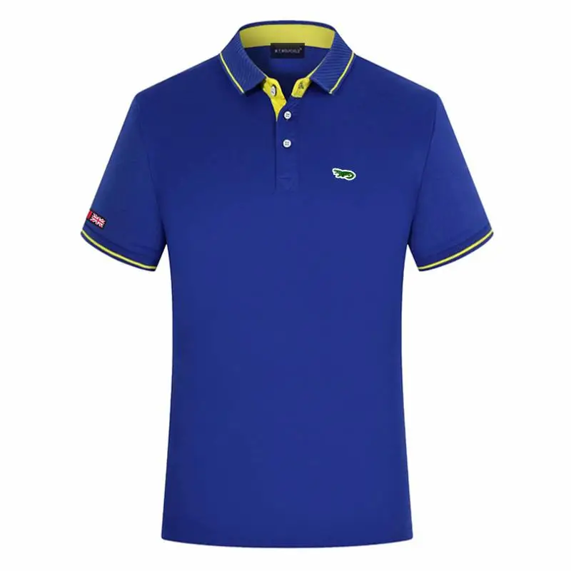 Модные мужские рубашки-поло новинка-вышивка короткий рукав спортивная одежда