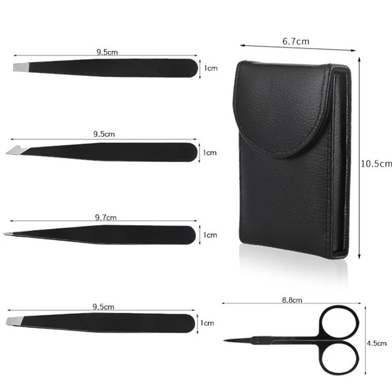 

5Pcs/set Stainless Steel Eyebrow Tweezers Hair Beauty Slanted Tweezer Makeup Tool