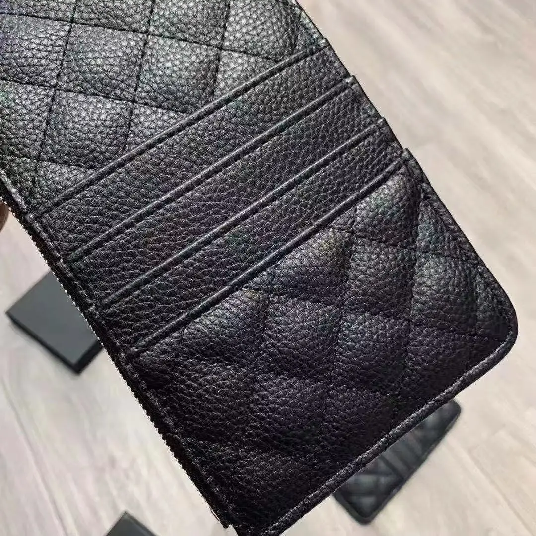 

247 Luxury Hight Quality Business Card Holder Genuine Leather Credit Card Holder Women flap hasp Pocket Card Case Coin Purse