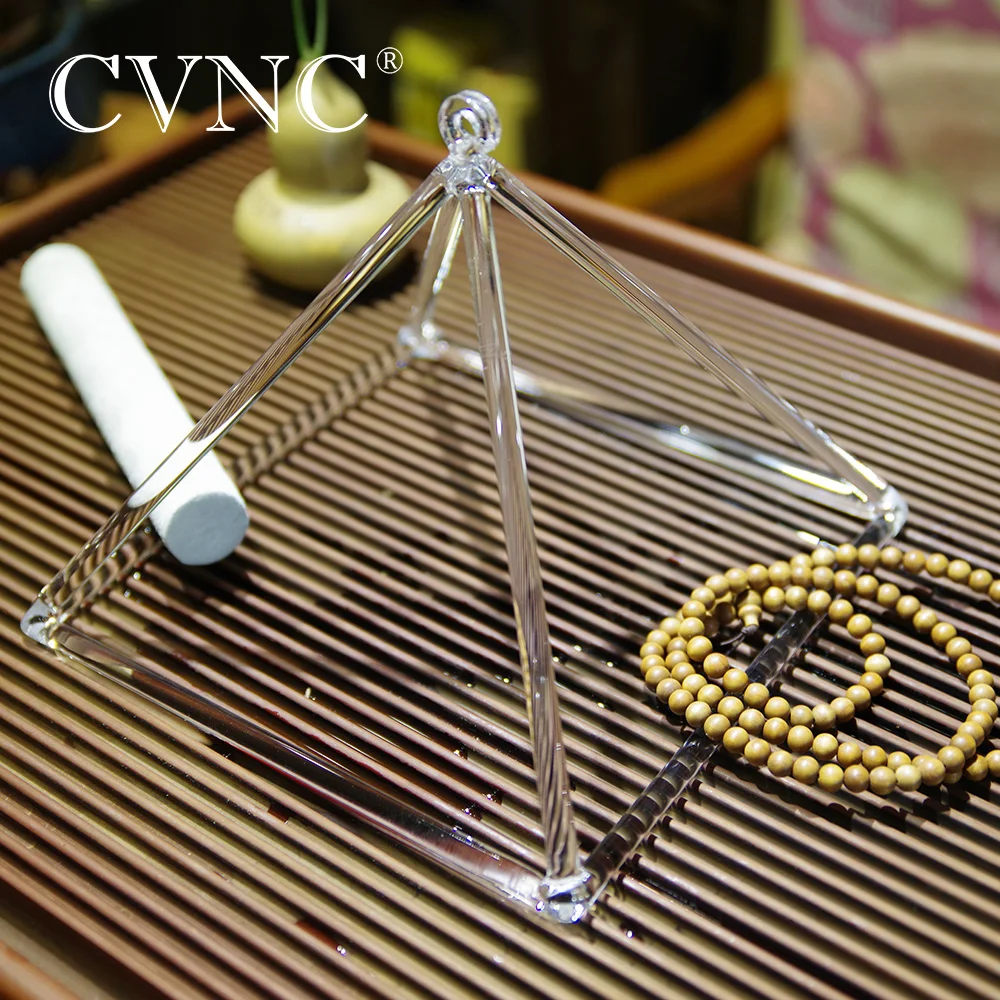 CVNC 14 дюймовая чакра прозрачная кварцевая кристальная Поющая Пирамида с холщовой