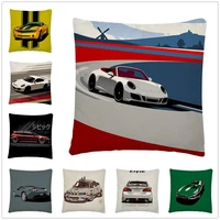 super speed sports car cartoon pattern linen cushion cover pillow case for home sofa car decor pillowcase 45x45cm