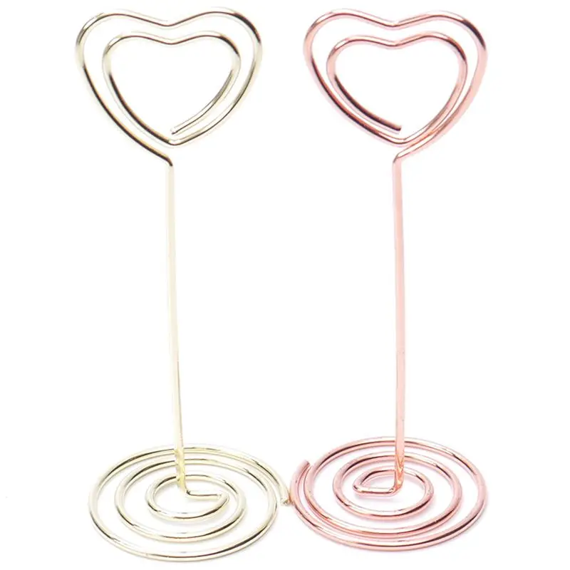 6 шт. в форме сердца держатель для фотографий подставки настольные под номера