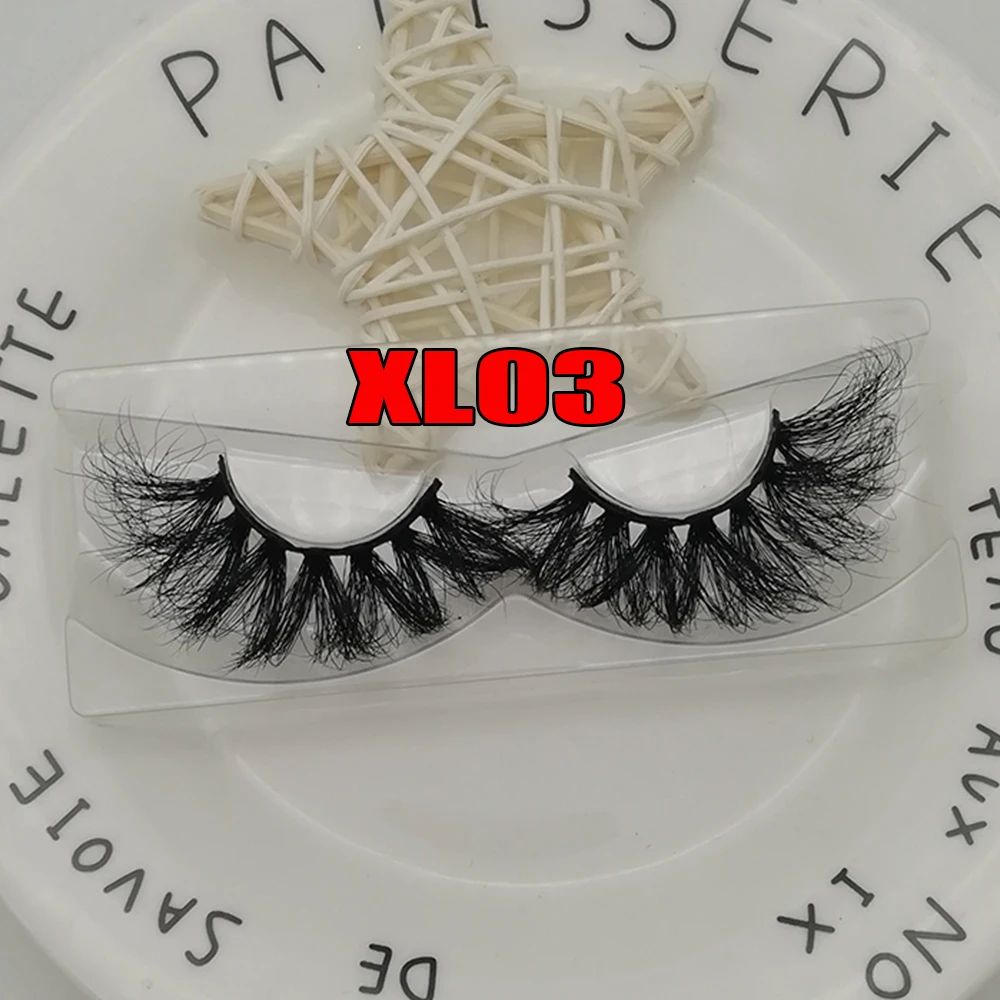 XL03 1 пара 25 мм ресницы Dramtic 6D норковые накладные ресницы Wispies пушистые полные полоски ресницы длинные ручной работы наращивание глаз - Цвет: XL03