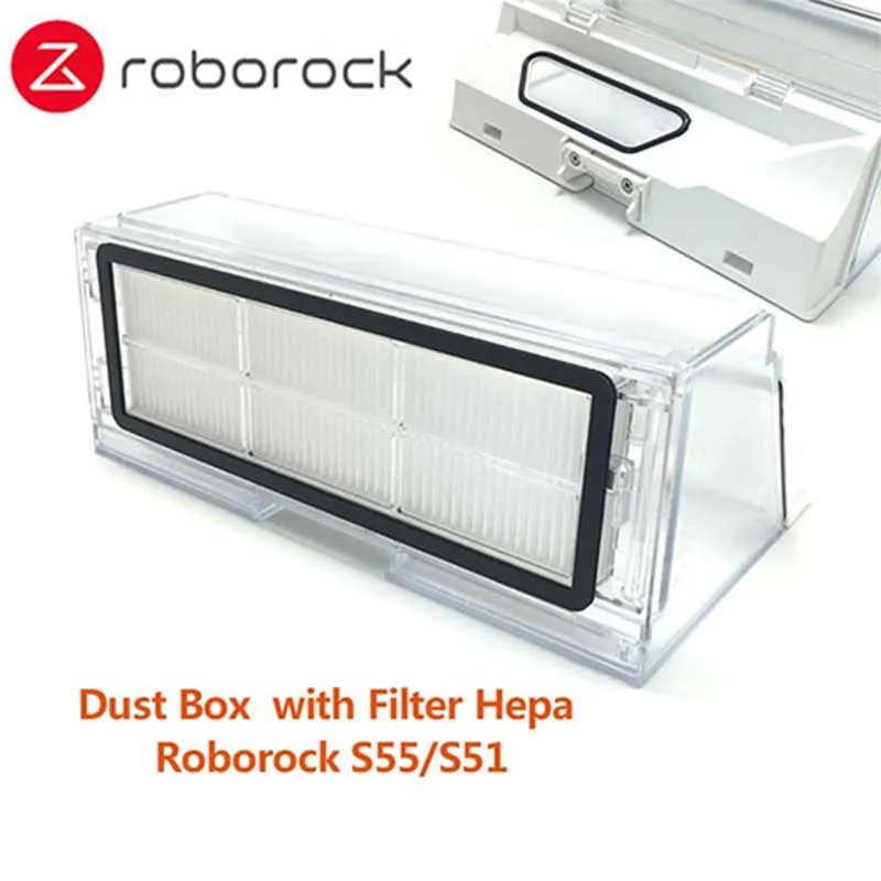 roborock dust box Основная щетка hepa фильтр, боковая щетка Швабра Ткань подходит для xiaomi вакуум 2 roborock s50 аксессуары xiaomi mi робот Замена - Цвет: roborock dust box