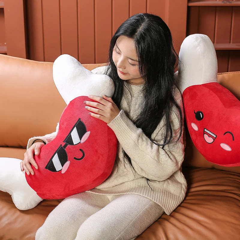 Милая подушка в форме сердца с крылом мягкая плюшевая игрушка мягкие подушки для