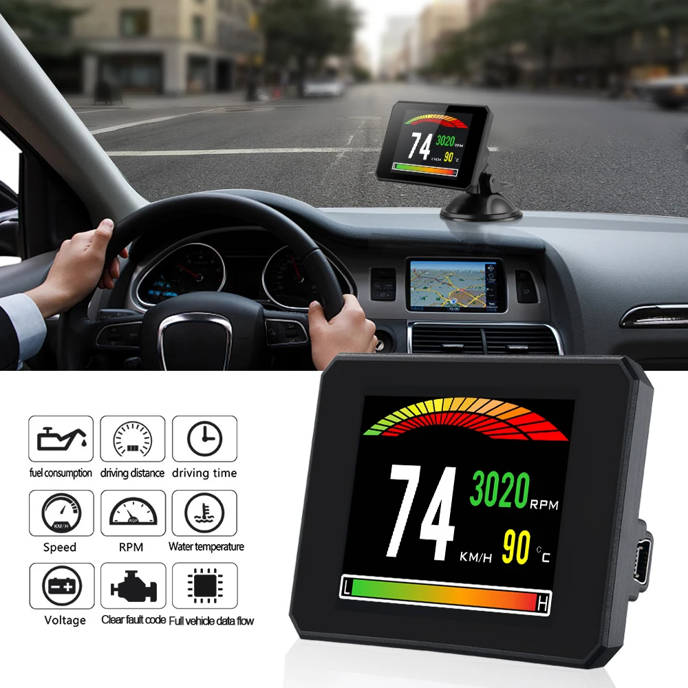 

P16 5.8 TFT OBD Hud Head Up Display Digital Car Speed Projector On-Board Computer OBD2 Speedometer Windshield Projector 5 dfdf