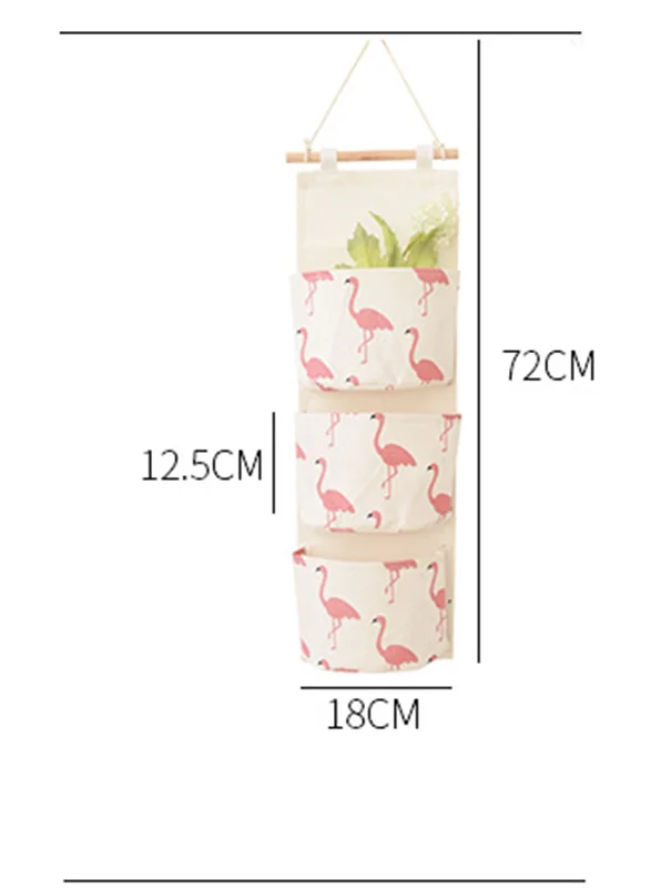 Домашняя простая Модная хлопковая льняная подвесная сумка с принтом на дверь