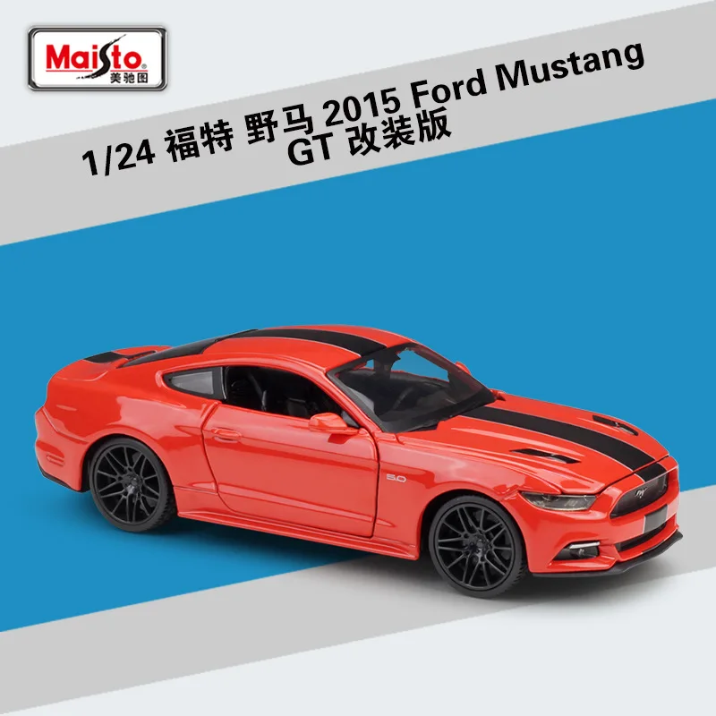 MAISTO 1/24 масштабная модель автомобиля игрушки Ford Mustang GT автомобиль из литого металла модель игрушка для коллекции, подарок, дети - Цвет: orange