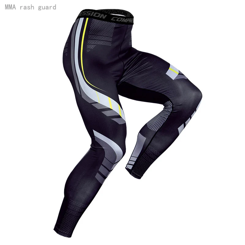 Компрессионные брюки трико для бега мужские Леггинсы тренажерного зала