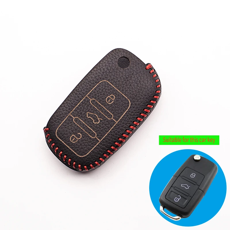 Высококачественный кожаный чехол для автомобильного ключа Volkswagen VW GOLF 4 5 6 Passat B5 B6
