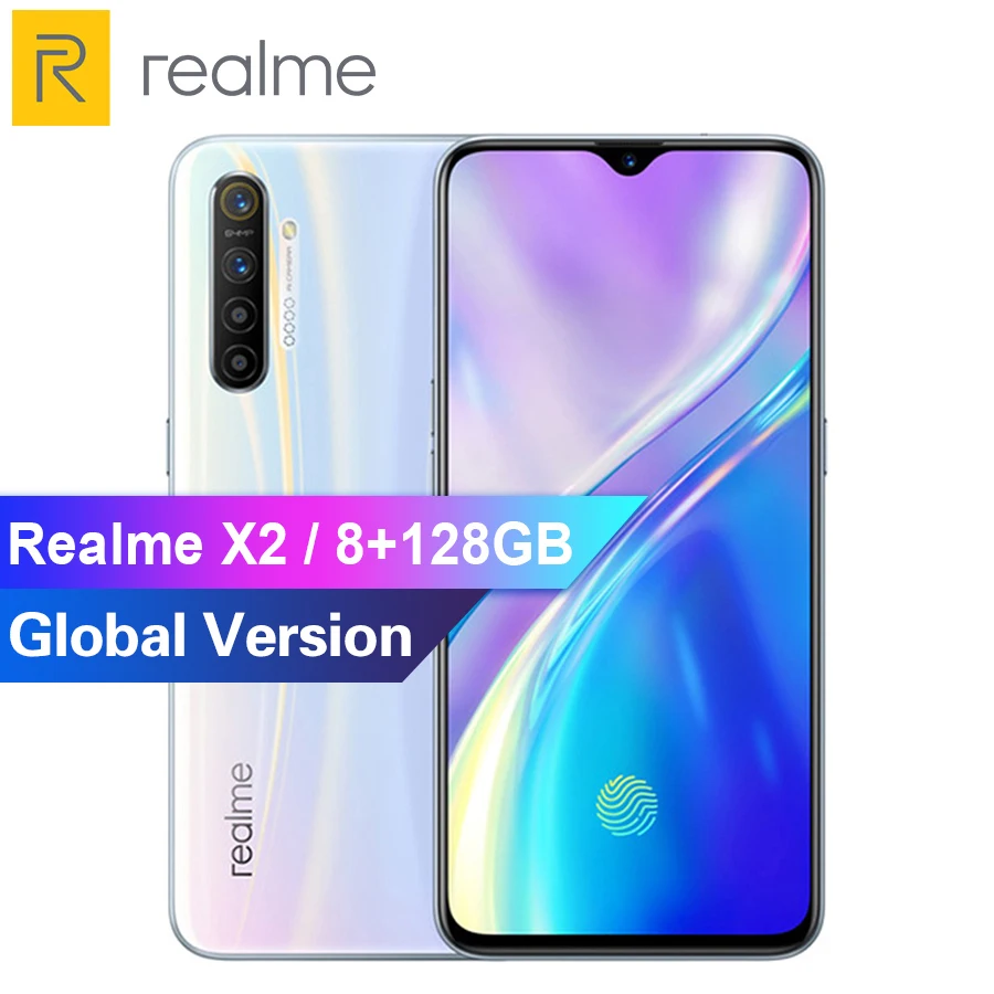 Realme X2 6 4 &quotAMOLED Смартфон Snapdragon 730G 8 ГБ 128 Гб мобильный телефон 64 мп Al камера 30 Вт