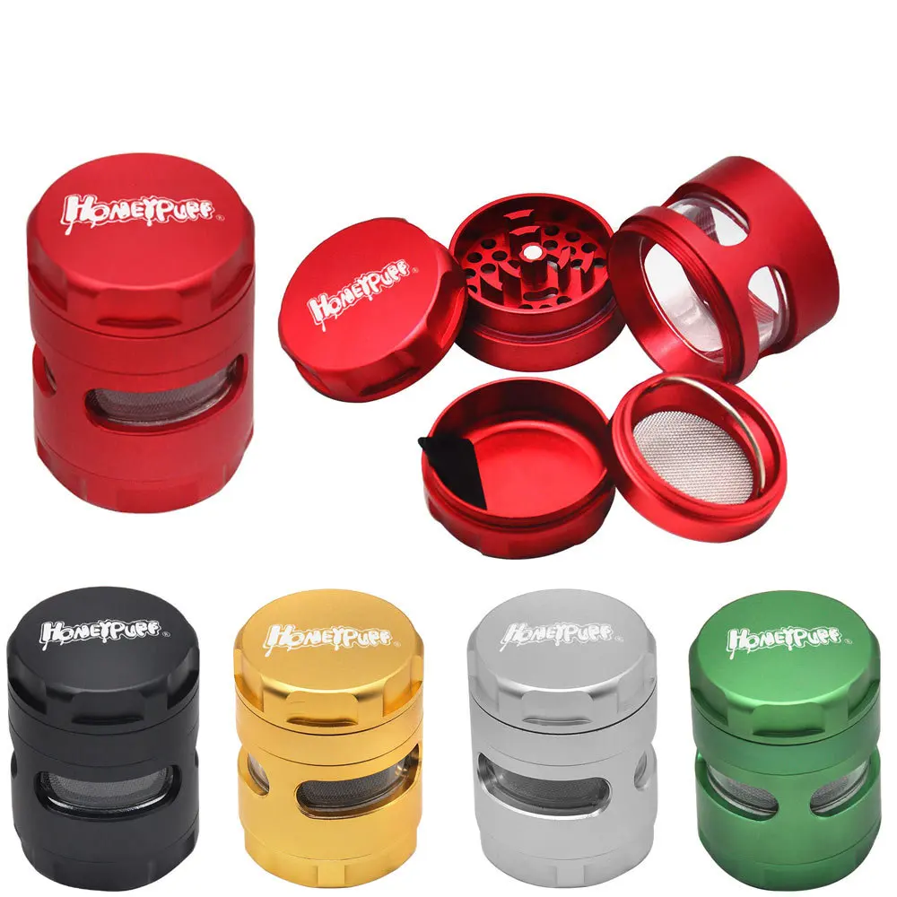 HONEYPUFF Window Style травяная шлифовальная машина 68 мм большая 5 шт. алюминиевая