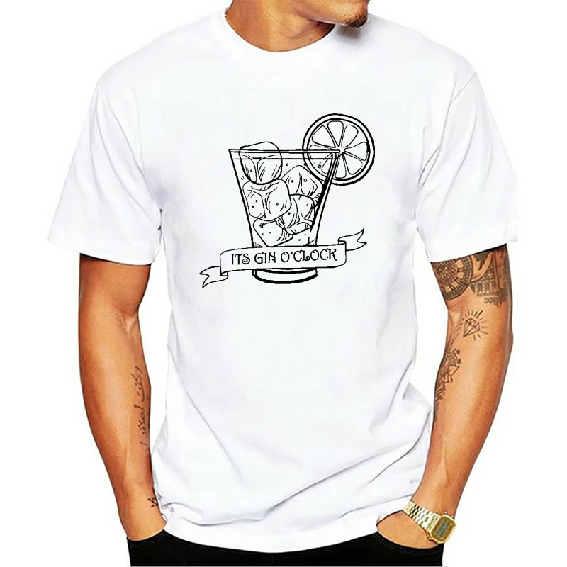 

GIN O'CLOCK RETRO DRAWING LOGO MENS T SHIRT Newest Top Tees