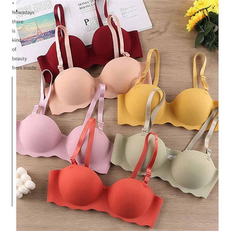 Бюстгальтер женский бесшовный пуш ап без косточек однотонный 11