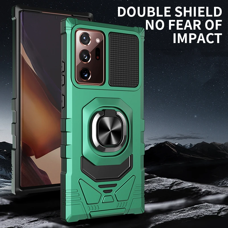 

Luxury Shockproof Armor Car Magnetic Ring Holder Metal Mobile Phone Case For Samsung Galaxy Note 20 Plus Back Cover Fundas Coque