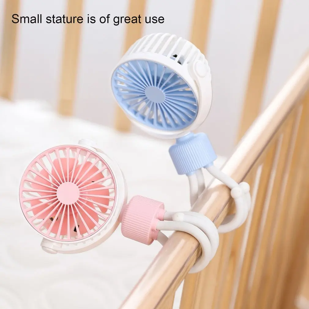

Stroller Fan Mini Portable Fan LED Light Camping USB Rechargeable Fan With Flexible Tripod Mini Handheld Fan