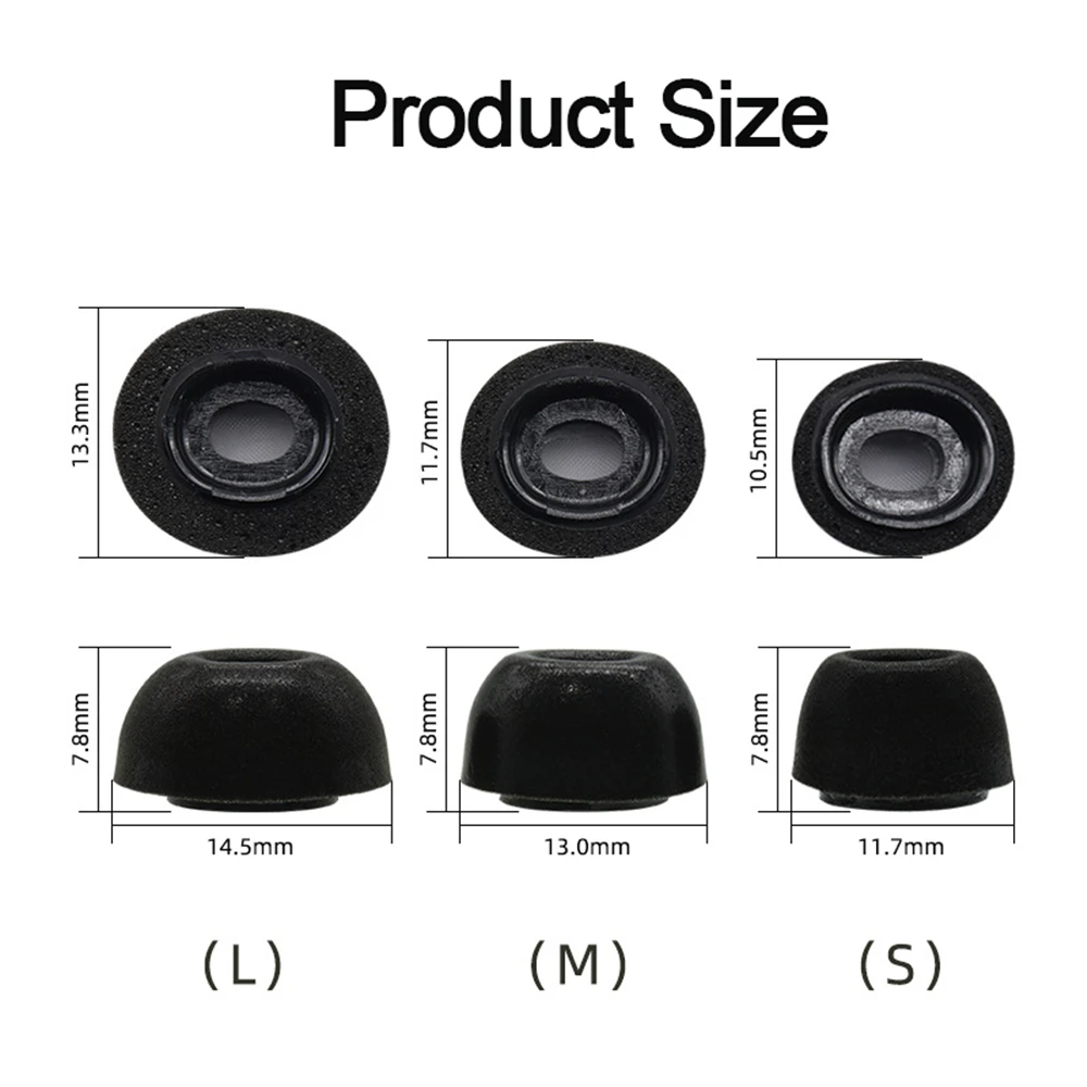 

Black Memory Foam Ear Tips Wireless Bluetooth Earphone Earplugs For Apple Airpods Pro Replacement Ear Tips S / M / L 2020 Hot