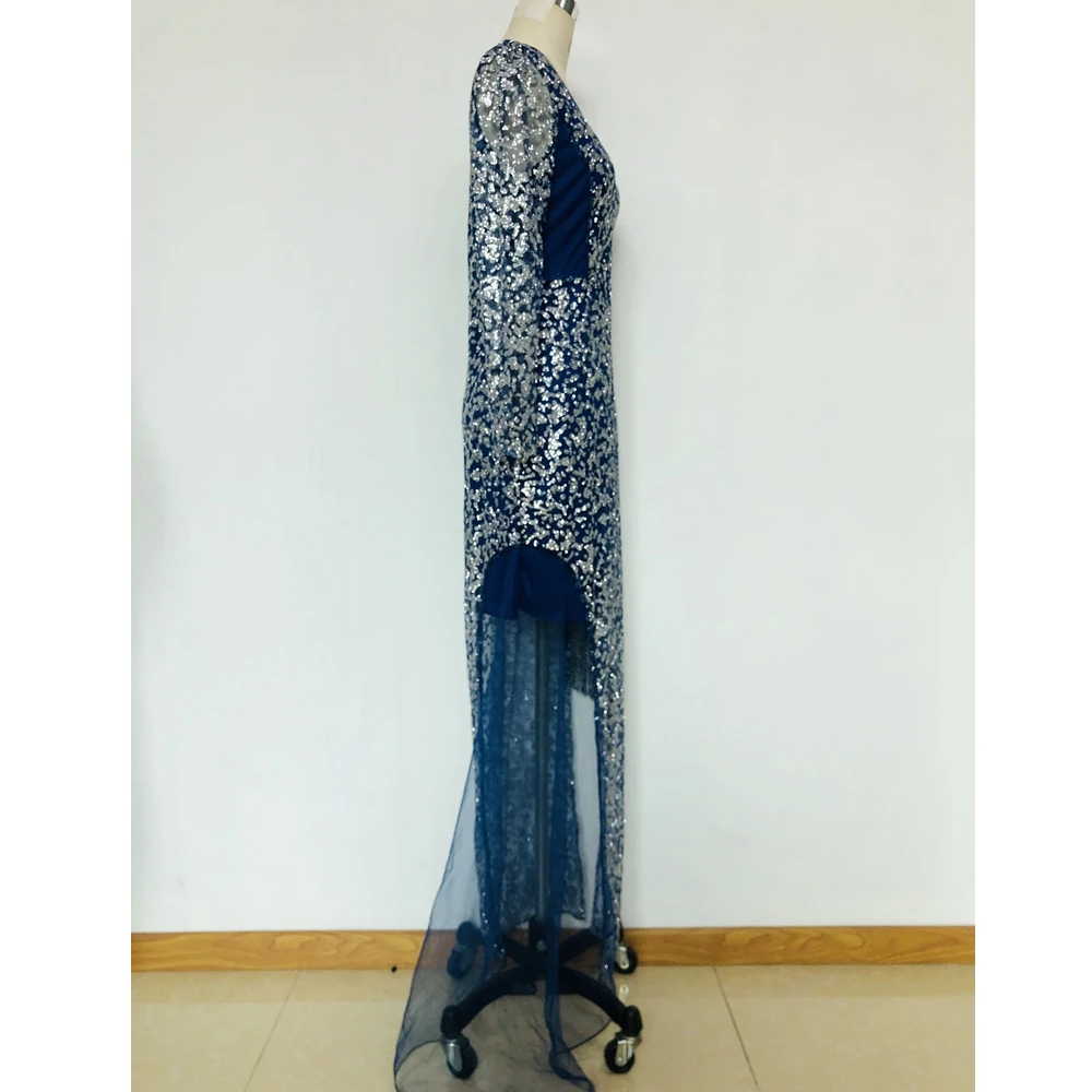 Женское платье с блестками Lugentolo вечерние кружевные платья длинными рукавами и