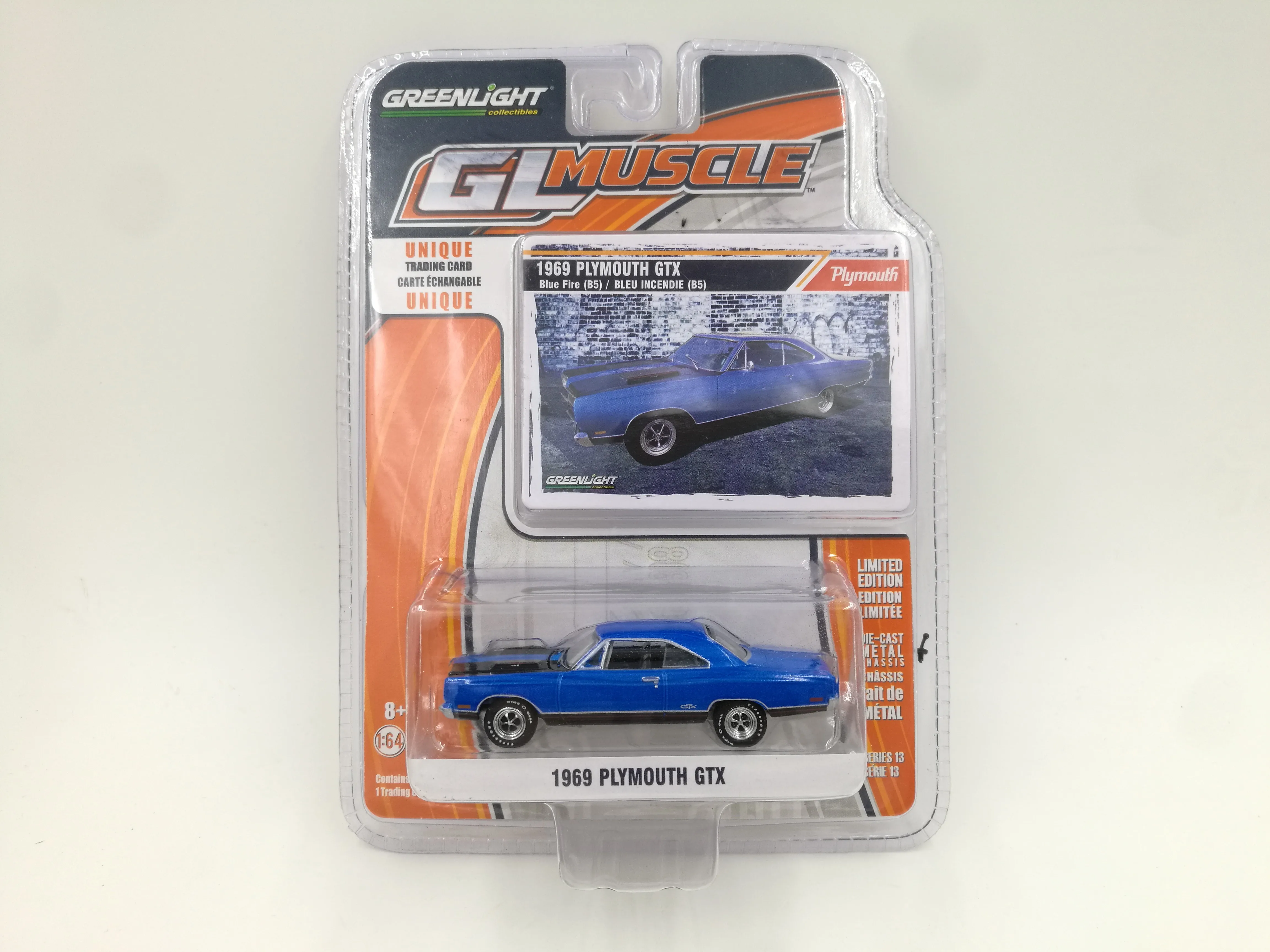 Игрушечный автомобиль GreenLight 1:64 1969 PLYMOUTH GTX из сплава игрушки для детей модель