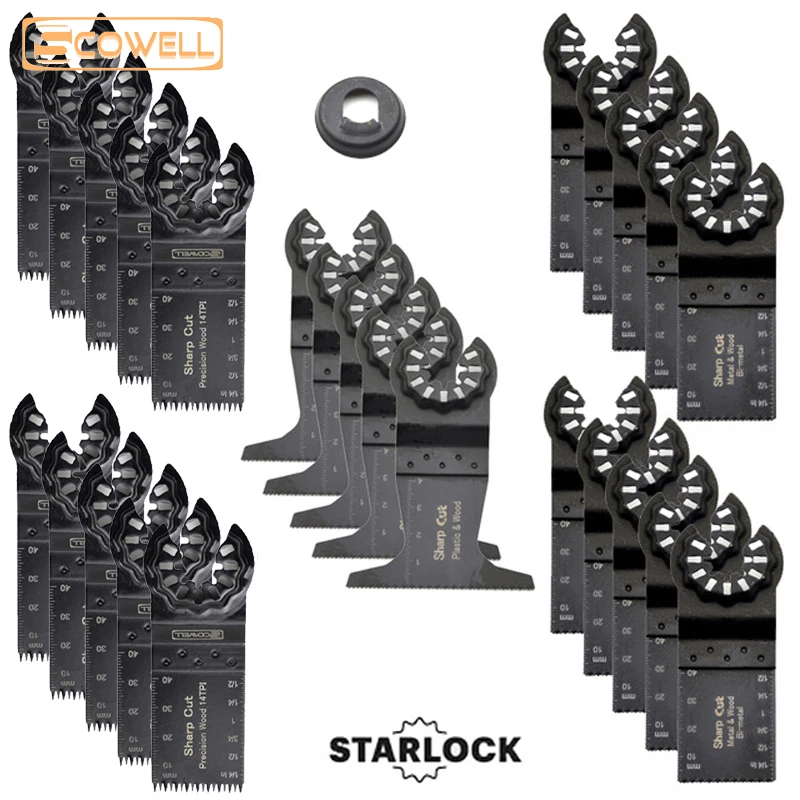 30% скидка 26 шт. смешанный 34 мм Осциллирующий Инструмент Starlock лезвия для пилы