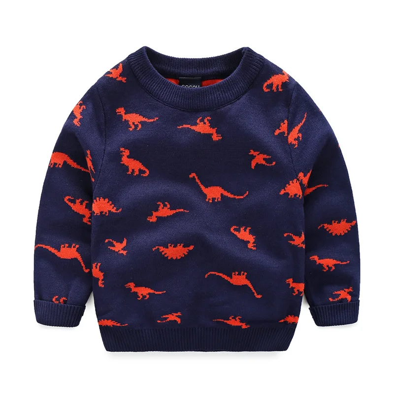 

Autumn kids Double layer thickening Sweater Cotton long-sleeved Cartoon dinosaur boys girl baby children clothing