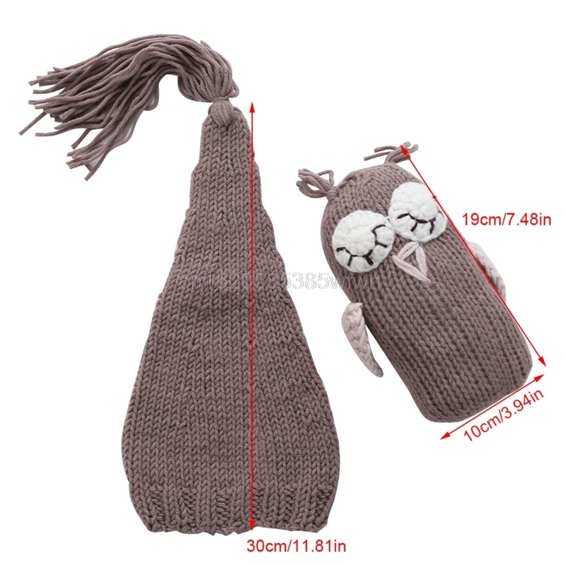 

Newborn Baby Girls Boys Photography Prop Photo Owl Hat Set Crochet Knit Outfits