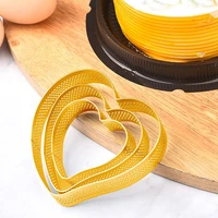3 sizes circular stainless steel tart ring heat resistant mousse pie baking tools heart shape perforated ring tart mold