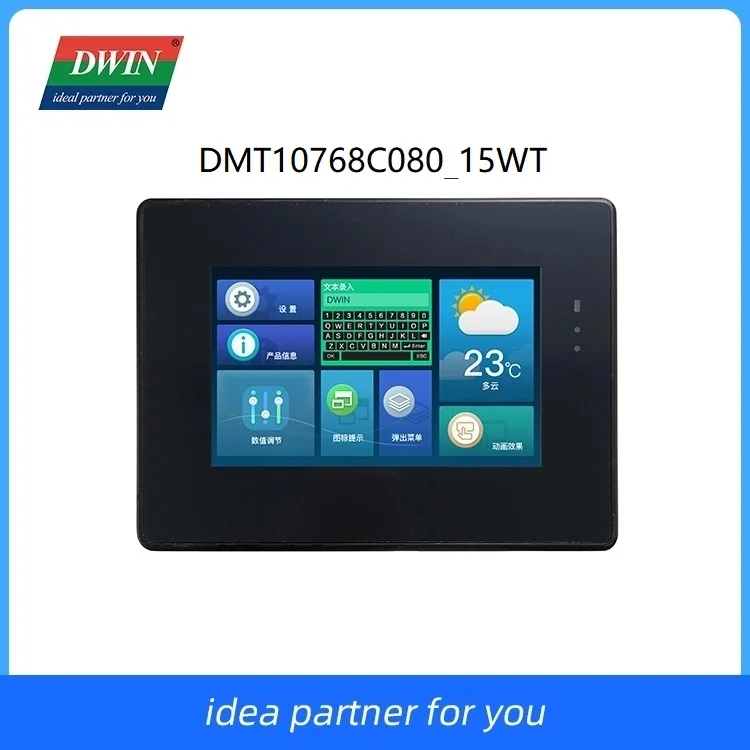 

DWIN TFT LCD Display,8 Inch 1024*768 Resolution HMI Touch Screen, Commercial Grades, Smart UART Module LED 65K DMT10768C080_15WT