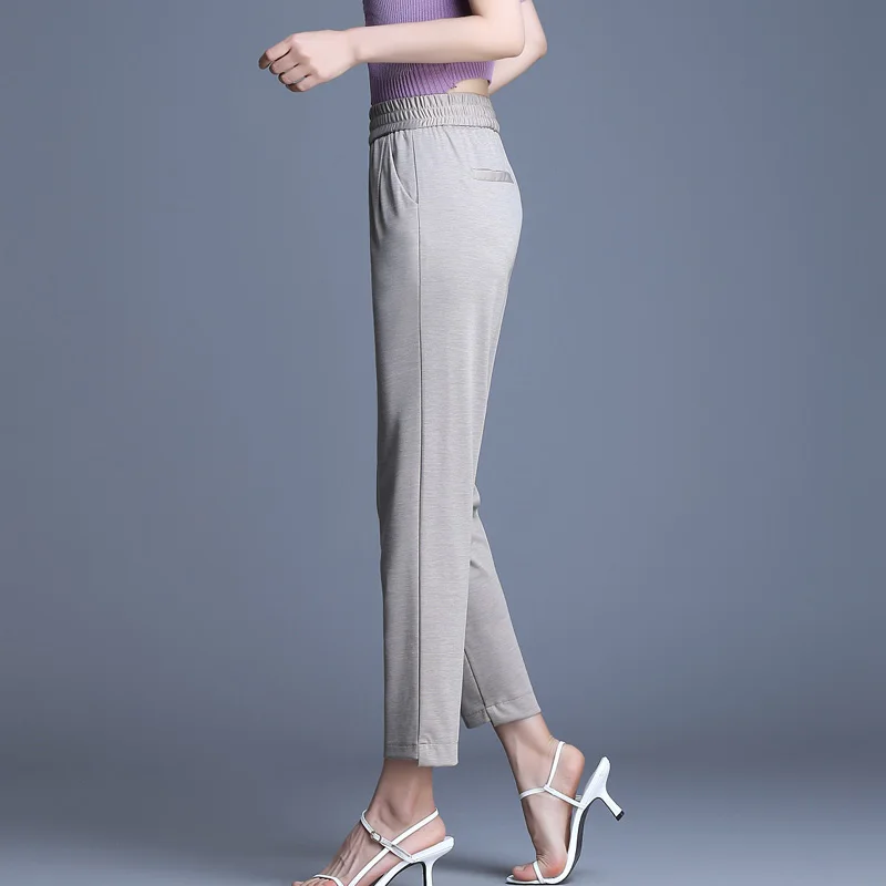 

Summer Thin Harem 2020 Casual Plus Size High Waist Ankle-Length Trousers Women Harajuku Korean Mom Pants