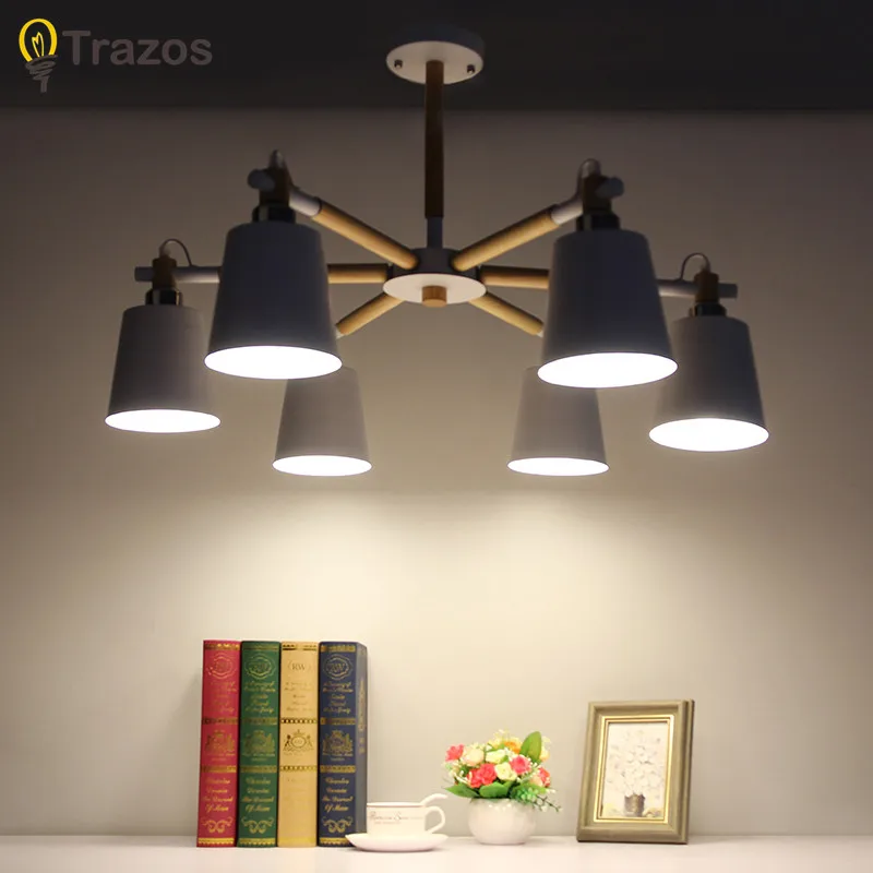 

TRAZOS Wood LED Ceiling Lights Living Room Bedroom Children's Room Ceiling Lamp Modern Lustres Northern Europe LED Bulbs E27 AC