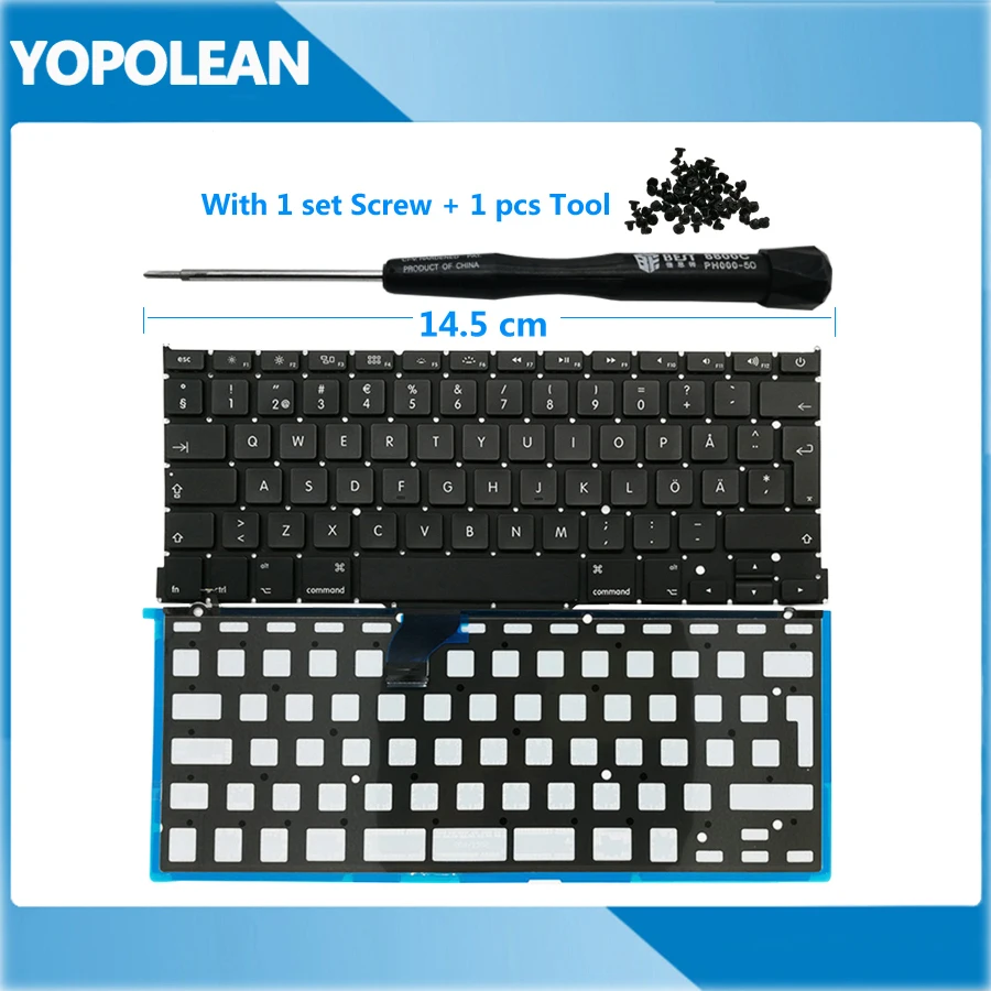 Новая шведская клавиатура с подсветкой для Macbook Pro Retina 13 дюймов A1502 2013 2014