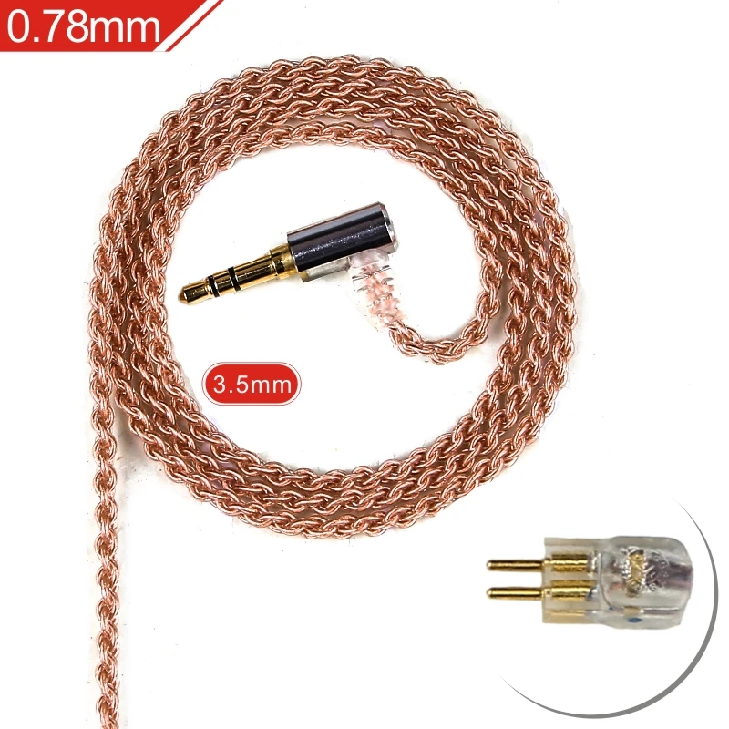 0.78mm 3.5 Rose gold FDBRO DIY 3,5 мм кабель для наушников 0,78 мм 2Pin провод для 1964 W4R UM3X ES3 ES5 кабель для наушников MMCX/2PIN/IE80/IM/A2DC Кабо - Цвет: 0.78mm 3.5 Rose gold