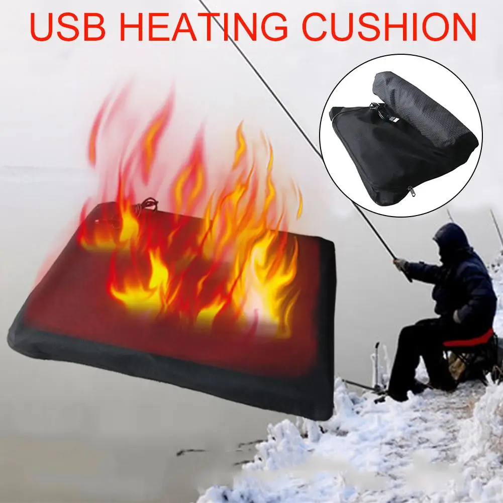 Almofada de Aquecimento Almofadas para o Inverno ao ar Carro Inflável Automático Aquecido Assento Livre Pesca Esqui Usb