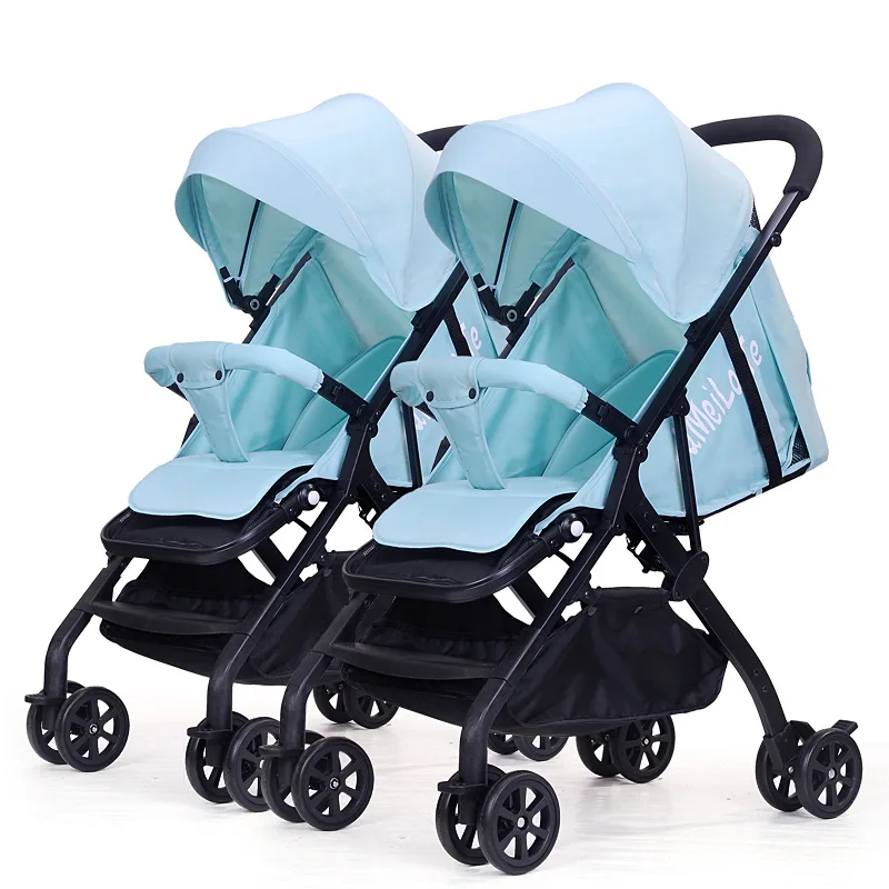 

Twin baby stroller lightweight folding can sit reclining detachable second child double child trolley