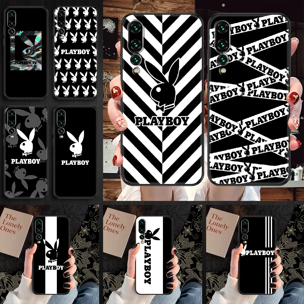 

Playboys Brand Phone case For Huawei P Mate P10 P20 P30 P40 10 20 Smart Z Pro Lite 2019 black luxury hoesjes art cover pretty