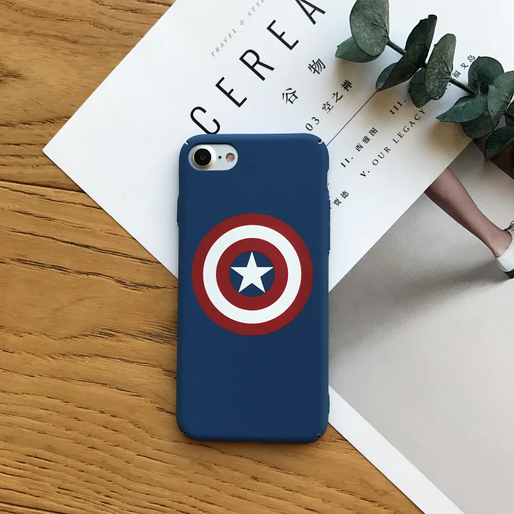 Marvel Avengers Captain America Shield Superhero Case For iPhone 6 Puls 6S 7 8 Plus Hard PC Cover Ironman Comic capinhas | Мобильные