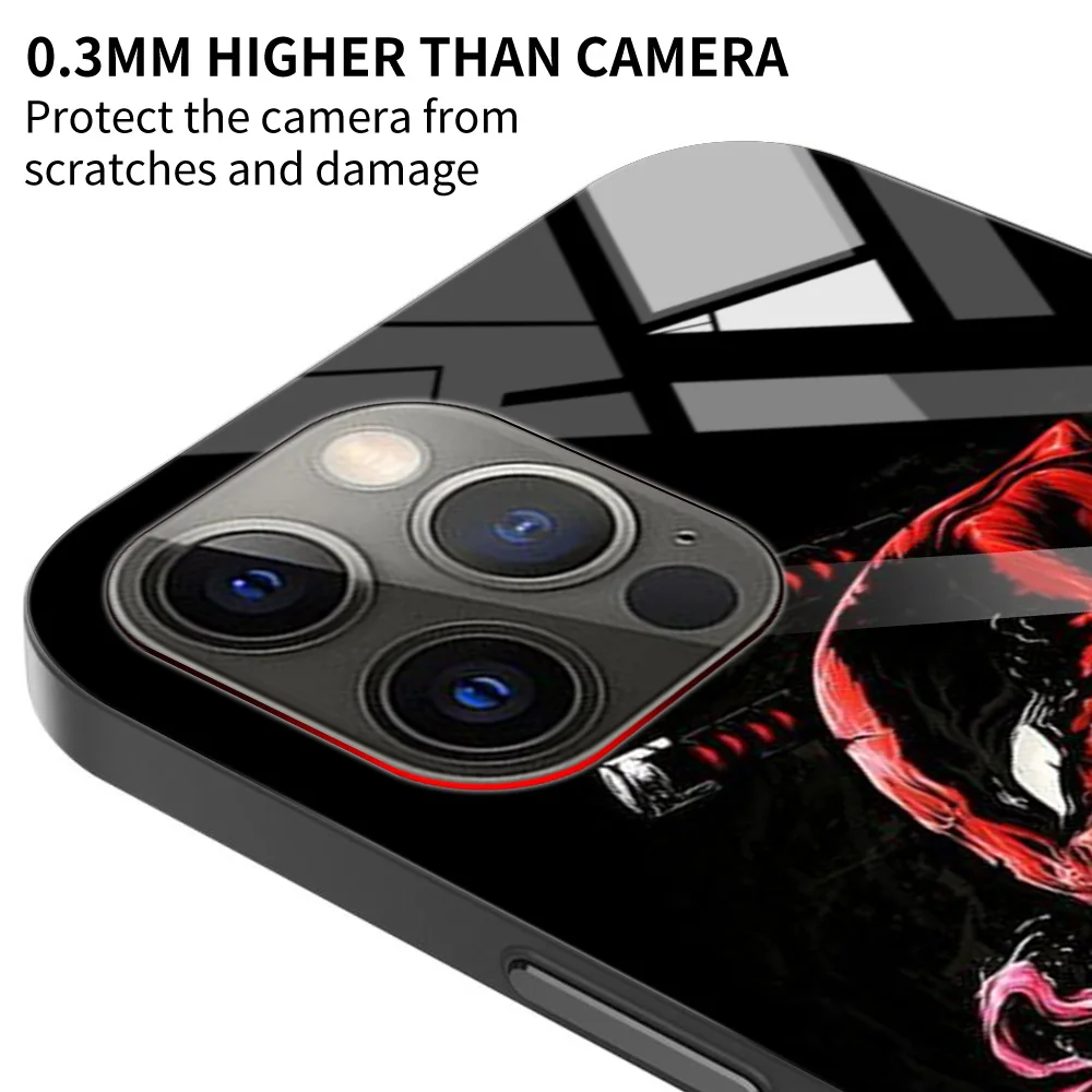 Чехол Venom из закаленного стекла Marvel для iPhone 12 11 Pro Max 13 Mini X XR XS 8 7 6s Plus SE 2020 чехол