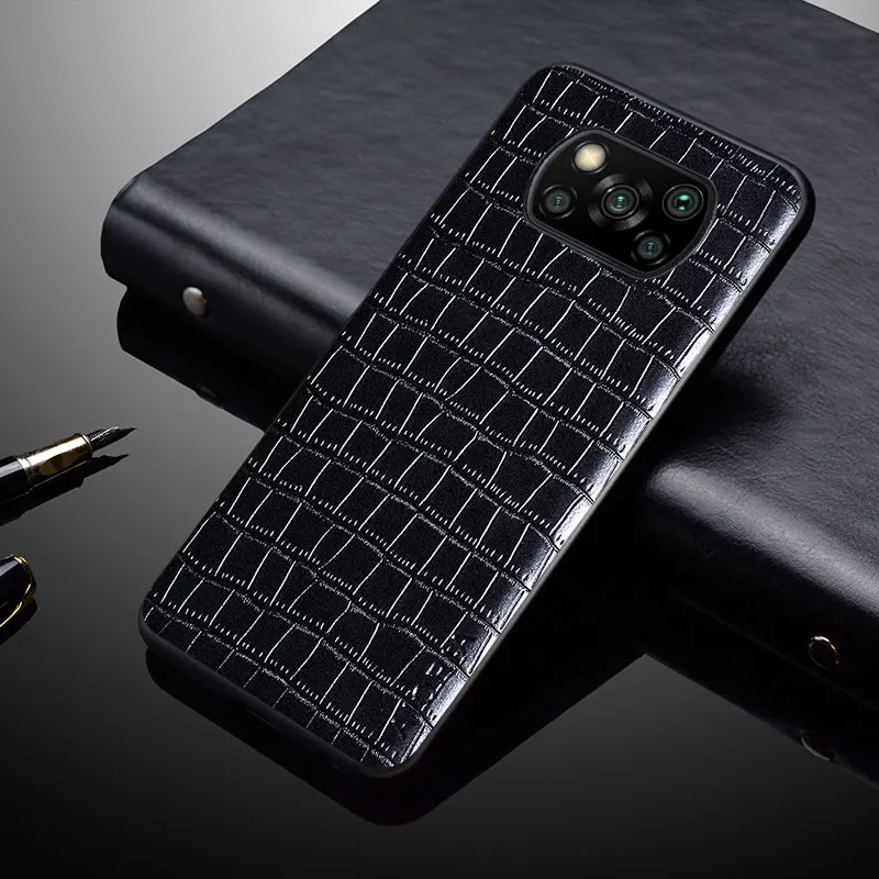 luxury crocodile leather case for xiaomi poco f1 f2 pro f3 slim fit pu back cover for poco x2 x3 gt m3 m4 pro 5g phone case free global shipping