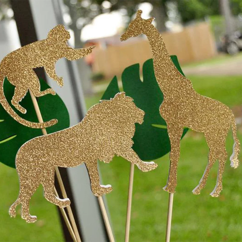 Сафари джунгли зоопарк животное искусство один день рождения вечеринка пол