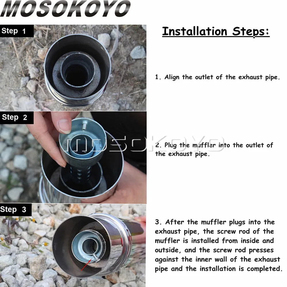 Универсальный глушитель для мотоцикла диаметром 35 мм/42 мм/45 мм/48 мм/60 мм