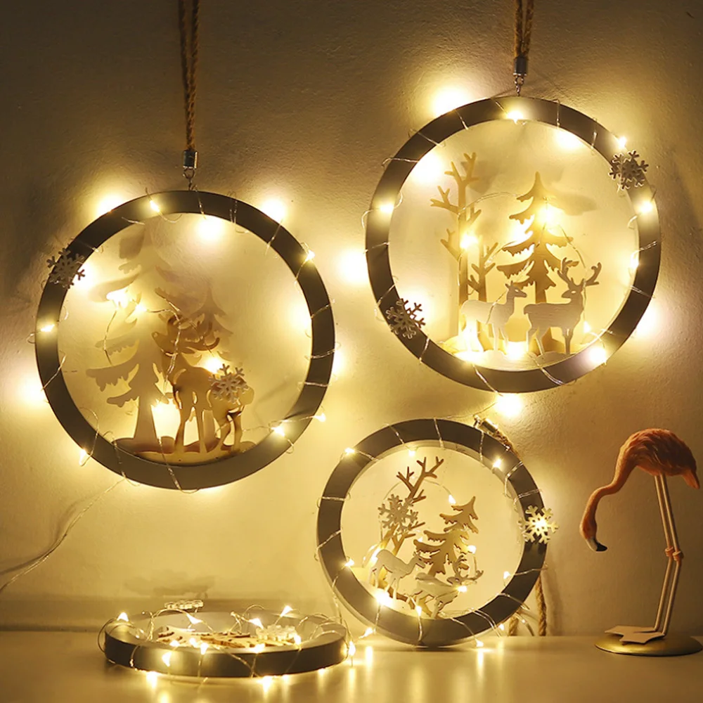 Деревянная подвеска в виде лося деревянная подвесная зимняя креативная