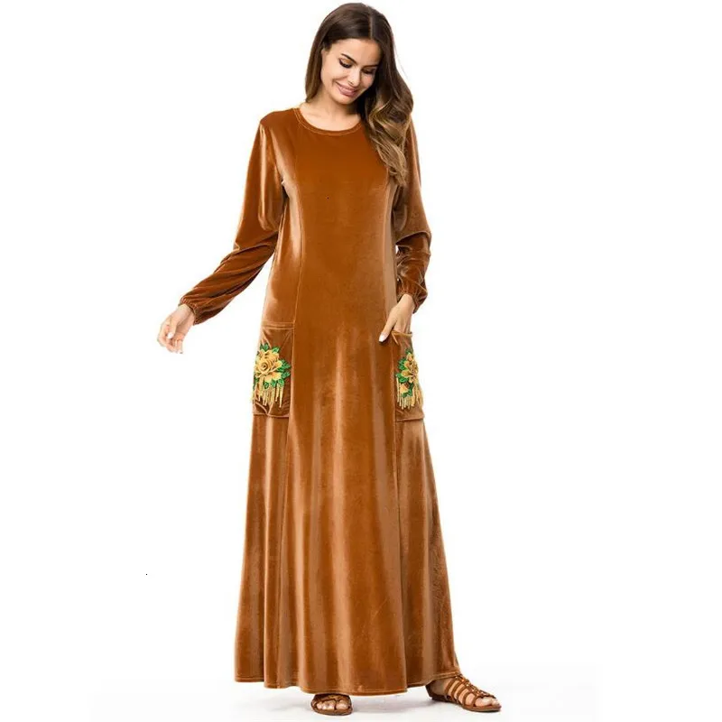 Шикарное Пышное Платье Макси качели abaya Moslim Lange Gewaad Toga Urban кимоно осень зима Ramadan