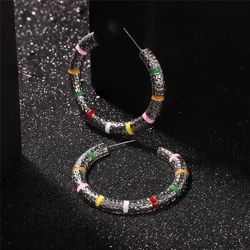 Богемные большие круглые серьги-кольца женские модные серьги золотого цвета