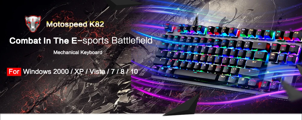 MotoSpeed K82 профессиональная компьютерная игровая механическая клавиатура RGB светодиодный USB Проводная 87 клавиш клавиатура для Esports игр